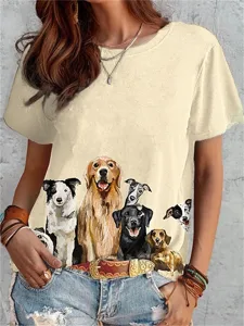 damen-t-shirt-modisch-lustiger-hun-9760712-gelb-1