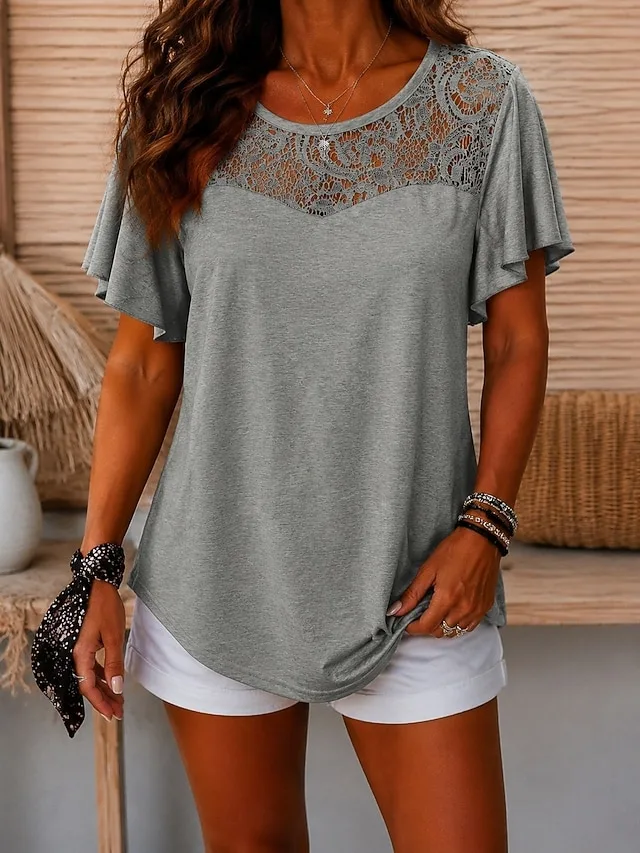 damen-t-shirt-spitzentops-einfarbi-12419736-grau-7