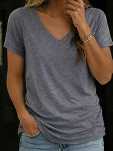 damen-t-shirt-t-shirt-einfach-mode-10090106-grau-20
