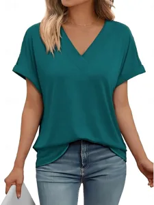 damen-t-shirt-t-shirt-einfach-mode-11260537-dunkelgrun-7