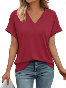 damen-t-shirt-t-shirt-einfach-mode-11260537-rote-8