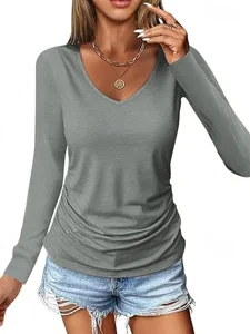 damen-t-shirt-t-shirt-einfach-mode-13234310-grau-1