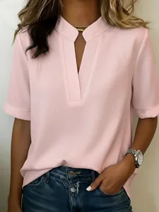 damen-t-shirt-t-shirt-einfach-mode-15388054-rosa-7