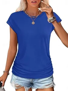 damen-t-shirt-t-shirt-einfach-mode-16007559-konigsblau-7
