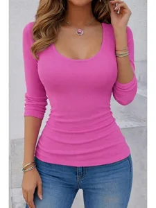 damen-t-shirt-t-shirt-einfarbig-el-11695419-rosa-5