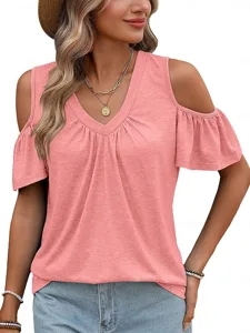 damen-t-shirt-t-shirt-einfarbig-el-13118101-rosa-2
