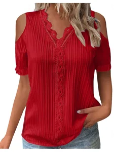 damen-t-shirt-t-shirt-spitze-patch-13574658-rote-1
