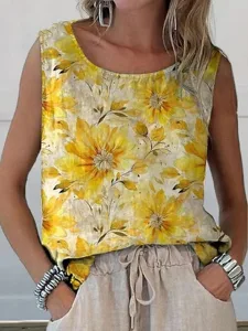 damen-tank-top-druck-blumen-stilvo-15523192-gelb-2