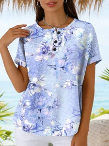 damen-waffel-t-shirt-druck-floral-15762944-blau-2