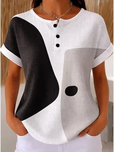 damen-waffel-t-shirt-druck-gestrei-19077082-schwarz-6