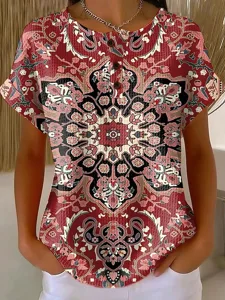 damen-waffel-t-shirt-druck-grafik-geomet-rote-2