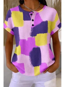 damen-waffel-t-shirt-farbblockdruc-14864602-purpur-1