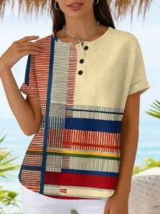 damen-waffel-t-shirt-farbblockdruc-18388403-gelb-4