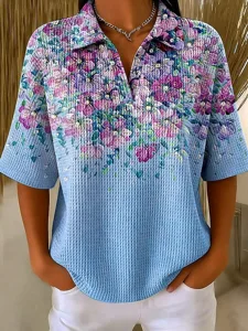 damen-waffel-t-shirt-stricktops-mi-16666680-blau-1