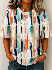 damen-waffel-t-shirt-stricktops-mit-text-orange-1