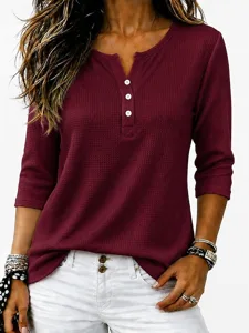 damen-waffel-t-shirt-t-shirt-t-shi-16437452-weinrot-4
