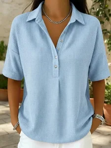 damen-waffelhemd-bluse-einfarbig-v-17432682-blau-29