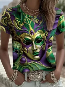 karnival-damen-t-shirt-druck-blume-16959318-grun-2