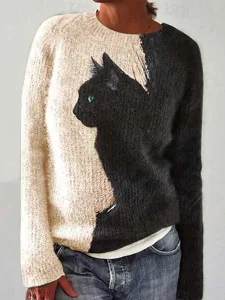 damen-pullover-taglich-grafik-rund-19359913-wei-schwarz-1